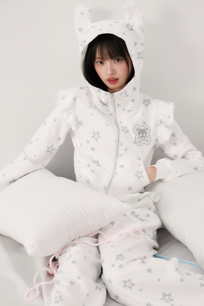 Animal Pants Loose Hoodie Kapuzenohr + Rüsche