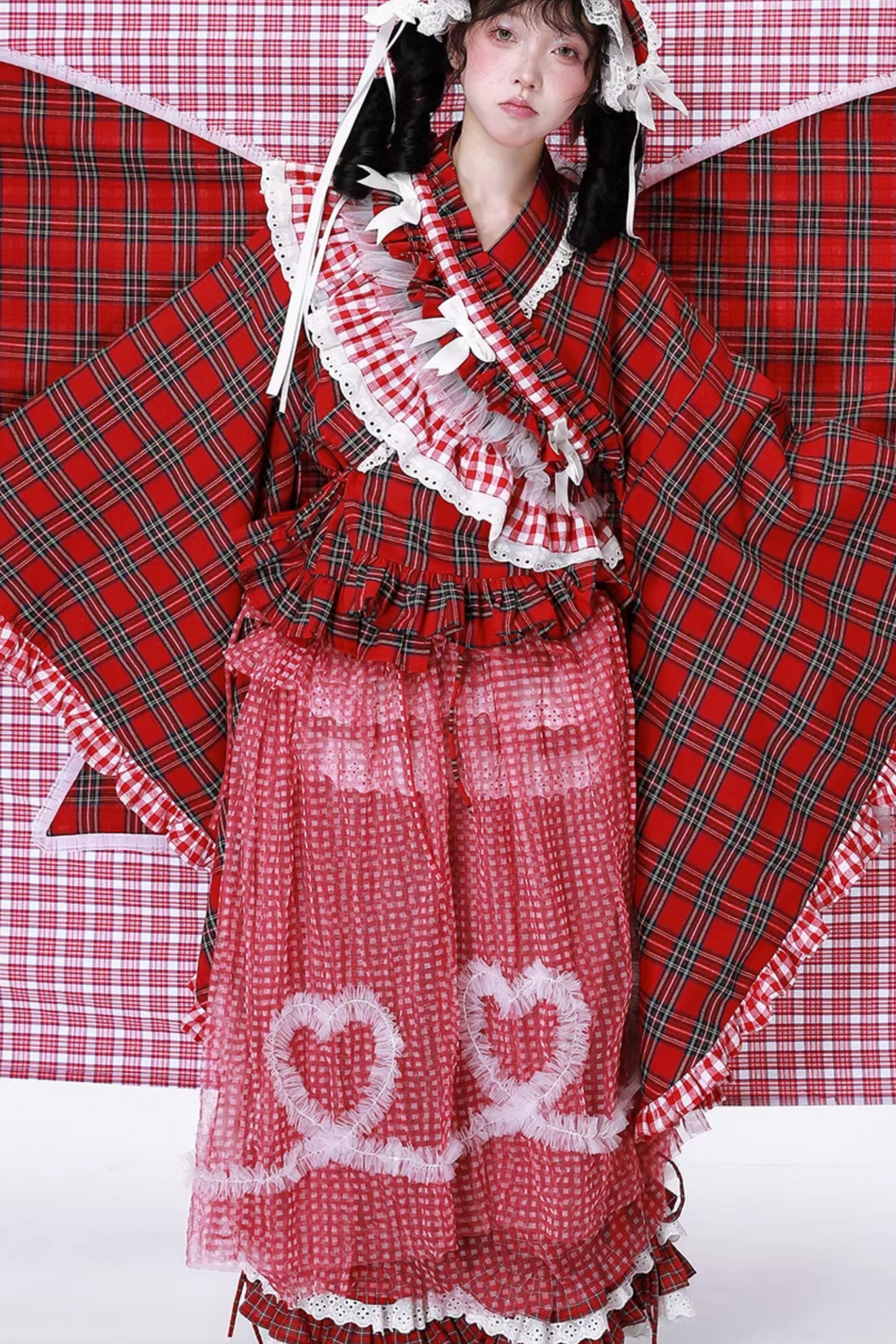 Rock Herz Mesh Check Retro