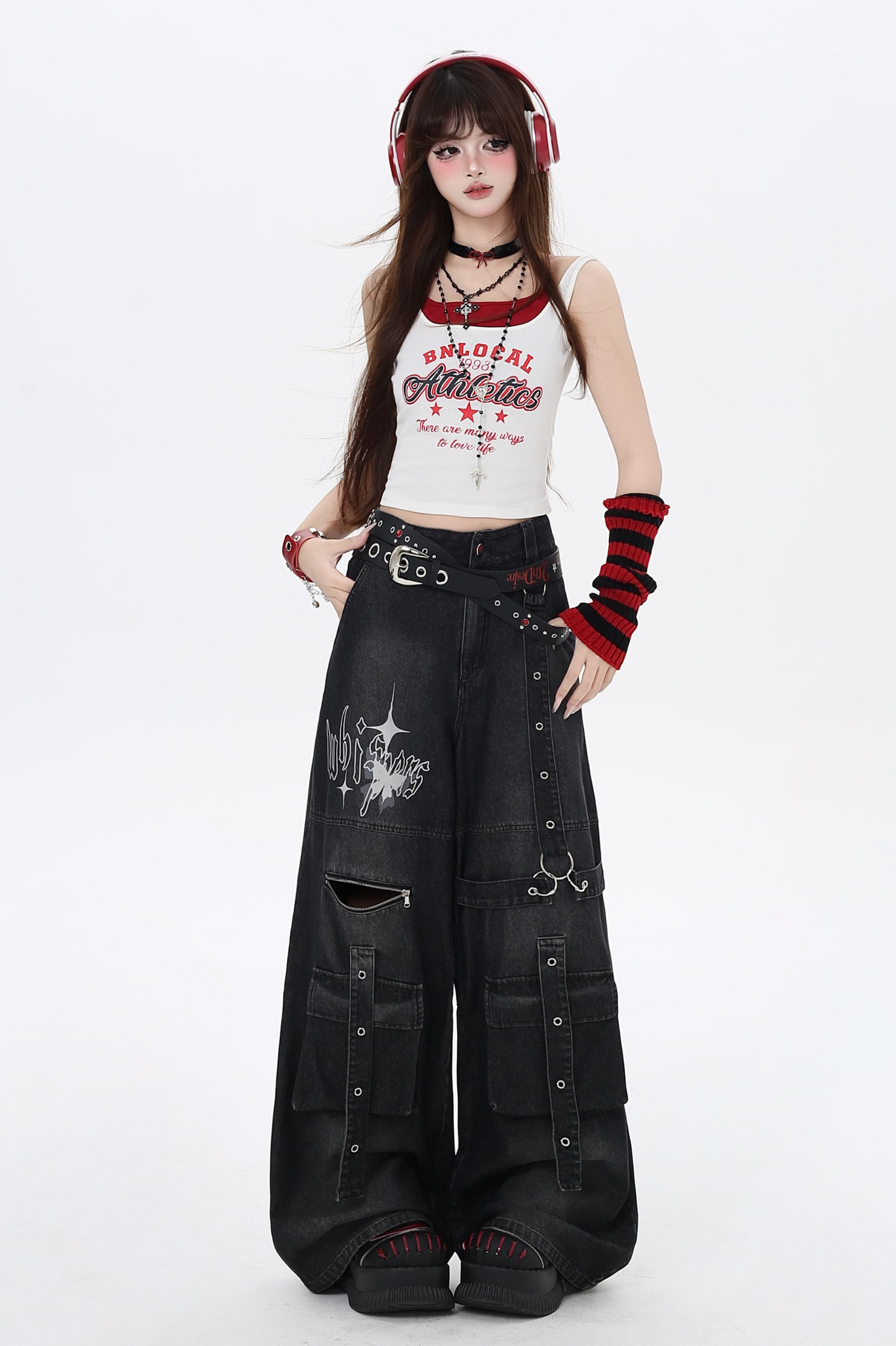 American Two Faux Retro Camisole Hot Letter Girl Print Piece