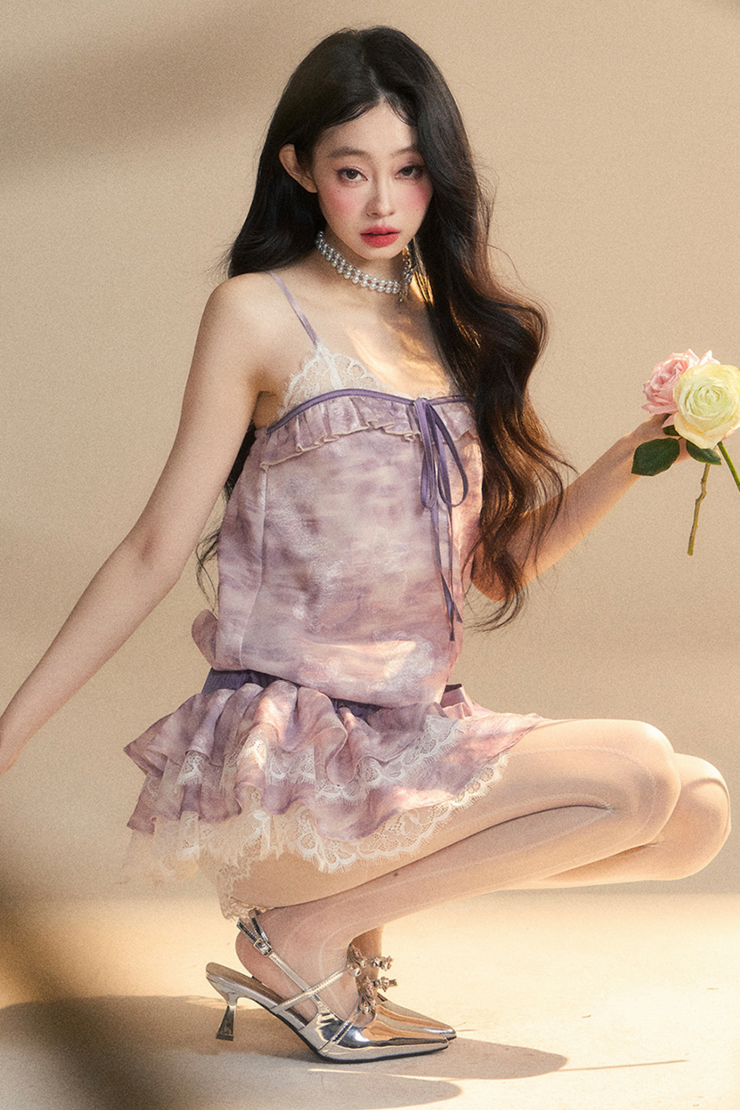 Lila Neckholderkleid „French Breeze“