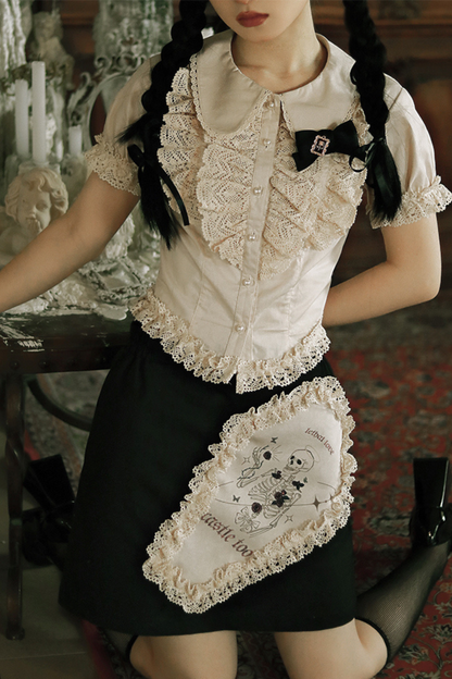 フリルシャツケーキスカートレース+