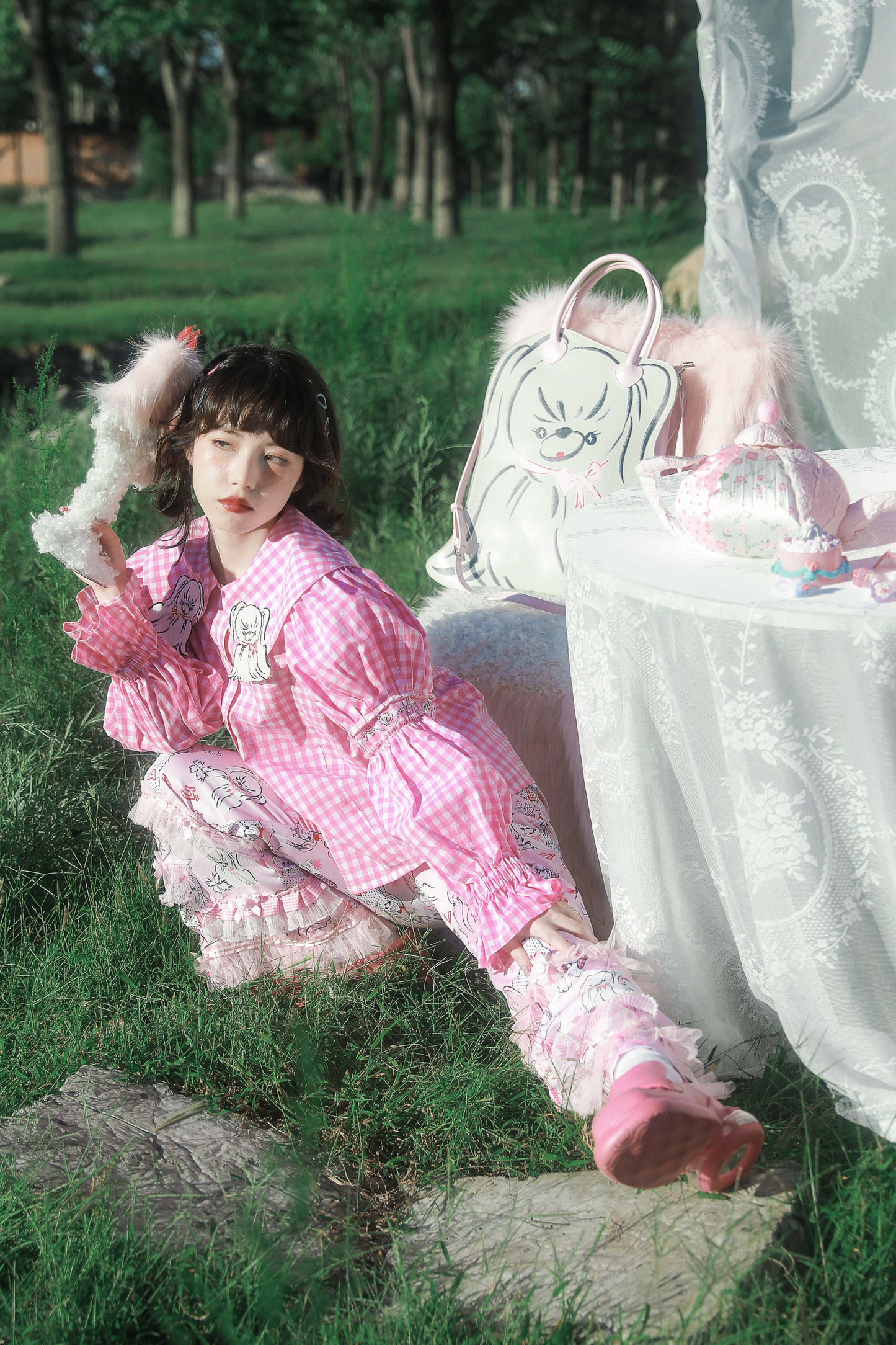 パピースリーブのレトロなロングシャツデザイン