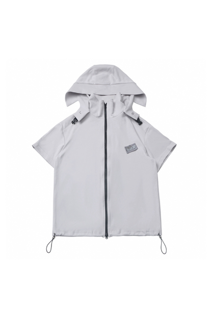 hooded pants top jacket Mode half vest sleeveless +