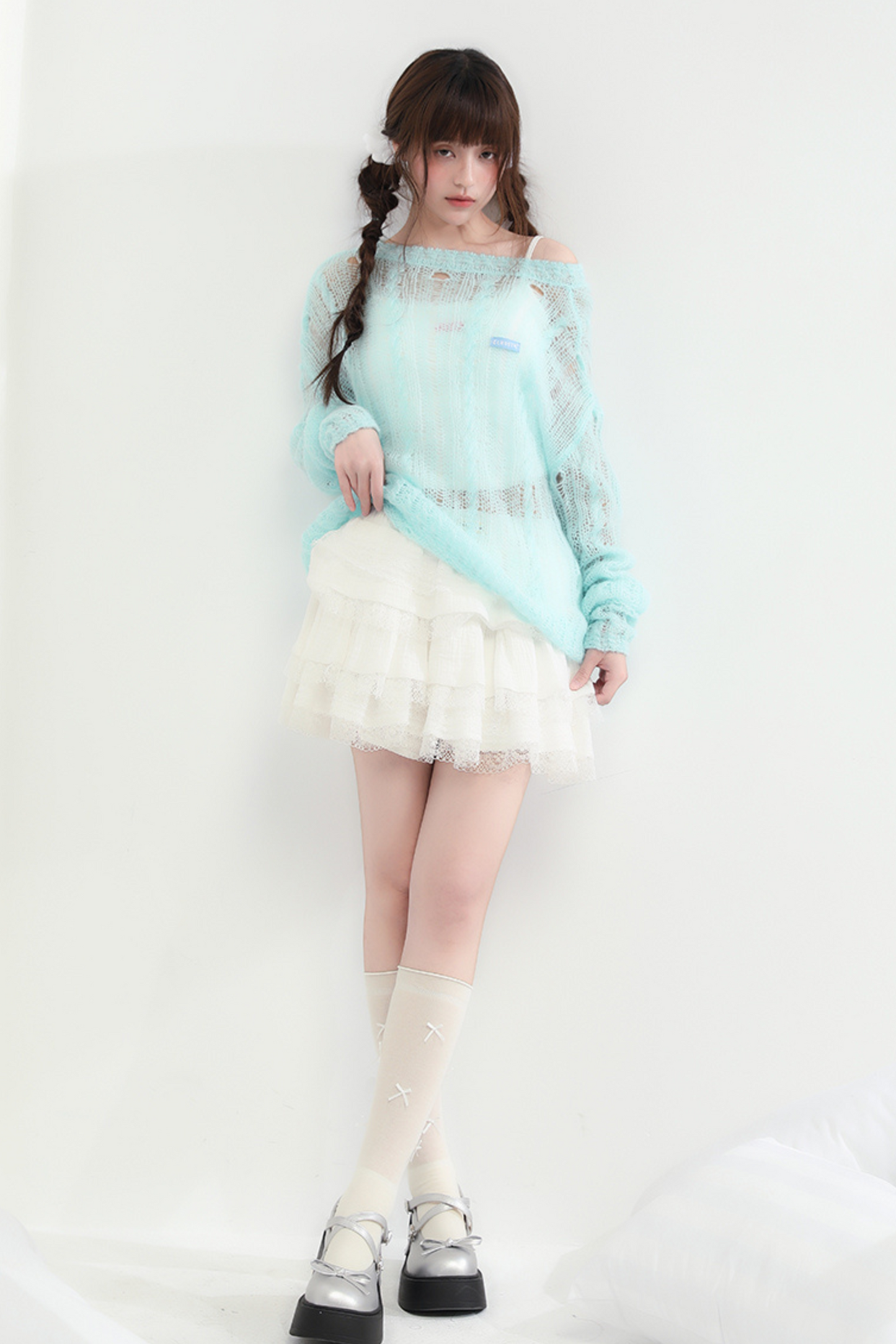 Rock Flare Süße Weiße Spitze