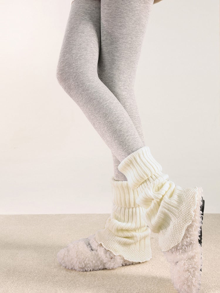Warm Warmers Turn-Down Collar 4 Colors Knitted Flared Leg