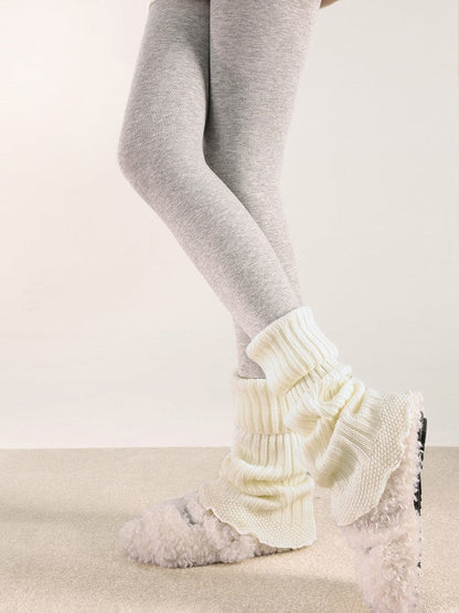 Warm Warmers Turn-Down Collar 4 Colors Knitted Flared Leg