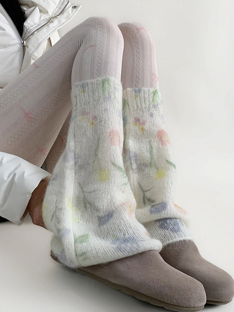 Floral Leg Warmers Pastel