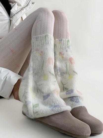 Floral Leg Warmers Pastel