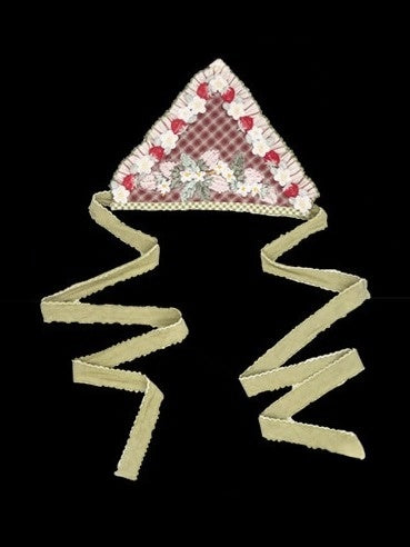 Wine Red Plaid Apron with Strawberry Embroidery - Unfinished Fairy Tales