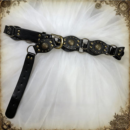 Waist Studded Black/Coffee Punk Belt