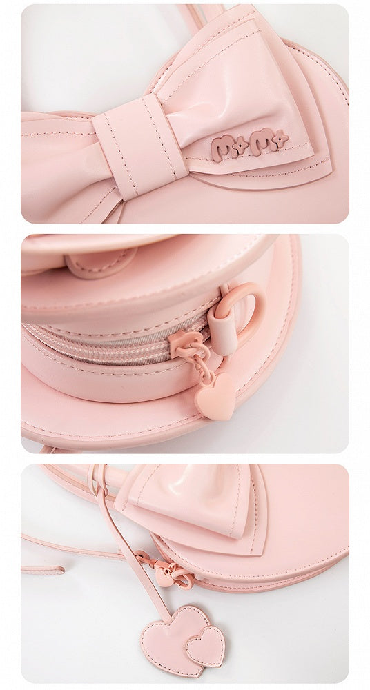 ピンク/ブルー/パープルのハート型クロスボディバッグ