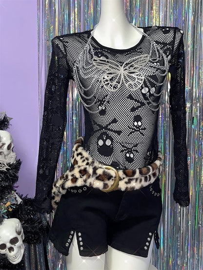 Gyaru Brown Leopard Plush Buckle Belt