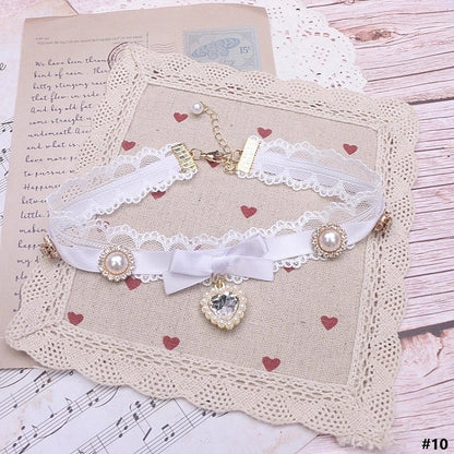 Options Bowknot Color Charm Heart Jirai Lace Kei 18 Choker