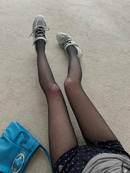 Daily (Elegant Style) Semi-sheer Pantyhose Ribbed