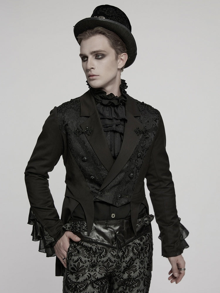 Goth Coat Gorgeous Dress Black Men's