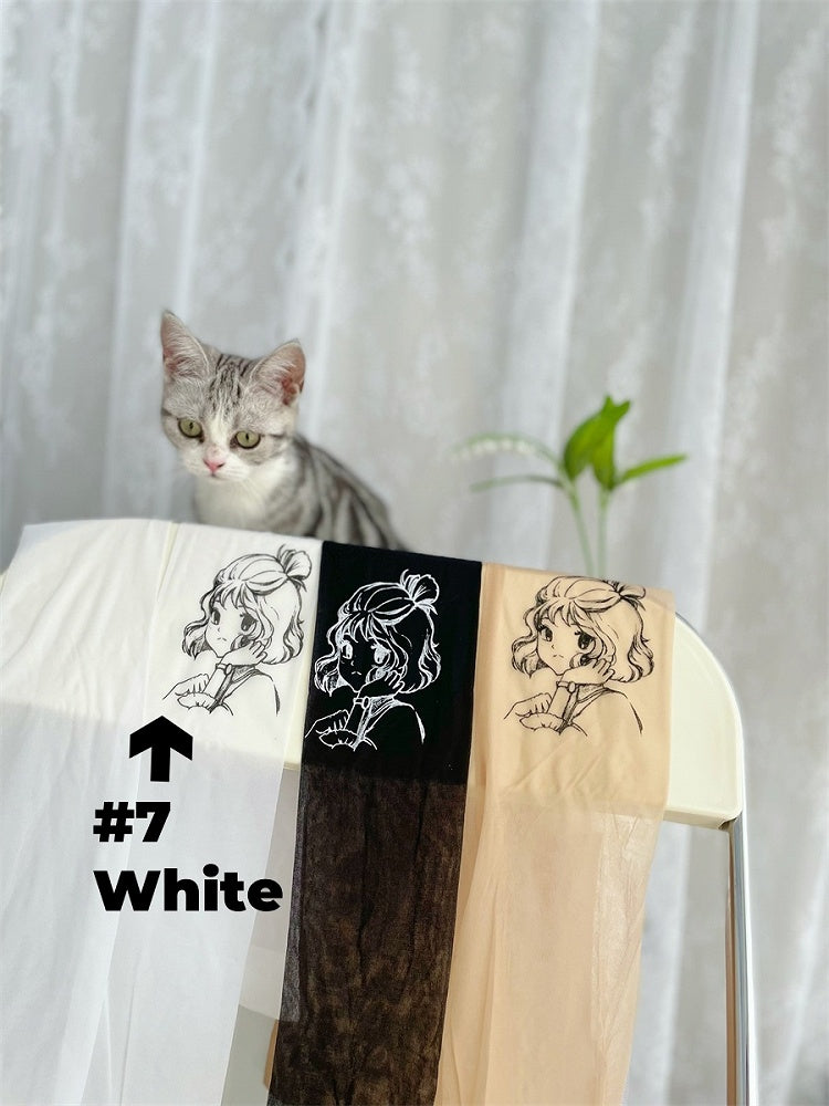 9 Options Lolita Print Tights