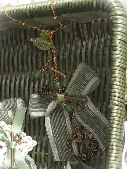 Lolita Necklace 2 Bow Green Options Pendant