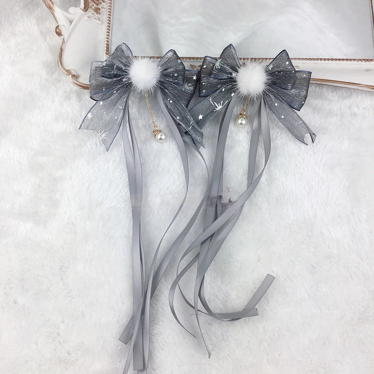 of 2 (Set Hair Starry Bow Fluffy Clips