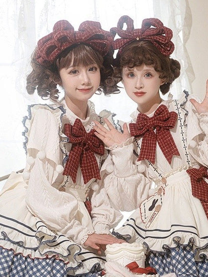 Rote Schleife KC Weiße Hasenohren Plüschhut