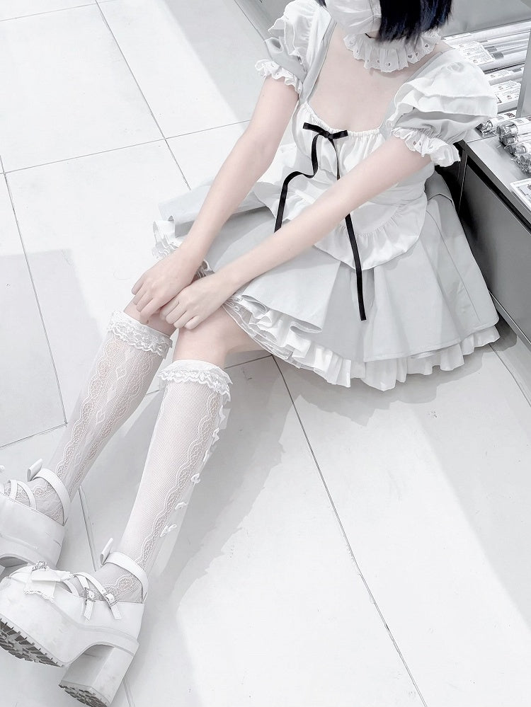 Jirai Box Graue Plissee-Kei-Uniform: Dienstmädchenrock