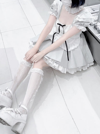 Jirai Box Graue Plissee-Kei-Uniform: Dienstmädchenrock