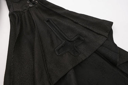 Black with Sleeves Collar Lolita Bell Top Ouji Stand Split-Tail