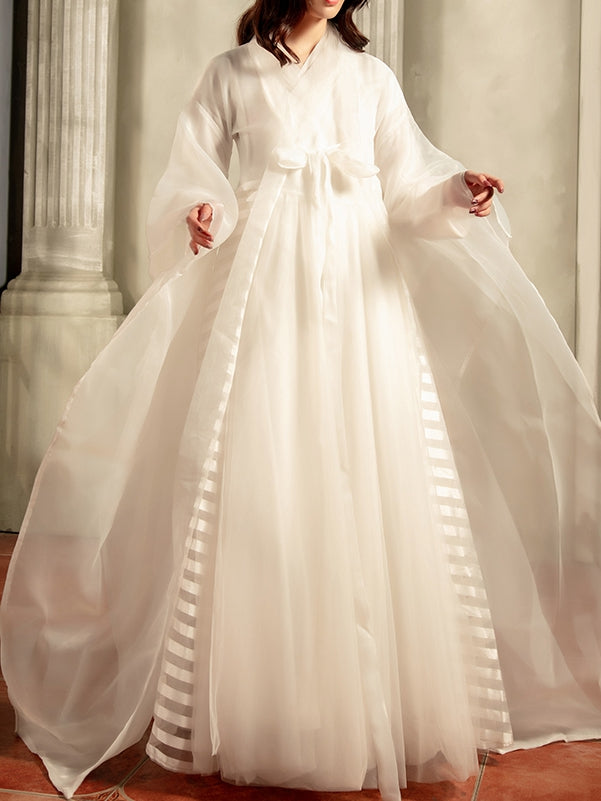 Long Daily Petticoat Layered 80cm White A-line