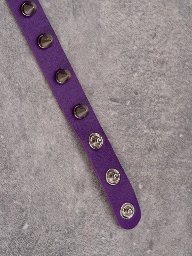 Purple Choker Cross Details Pendant Heart Studs Gothic