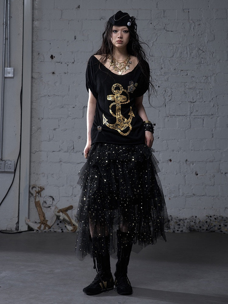 ブラック/ホワイト/アプリコット