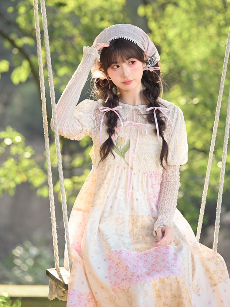 Beiges Oberteil mit Rüschenbesatz