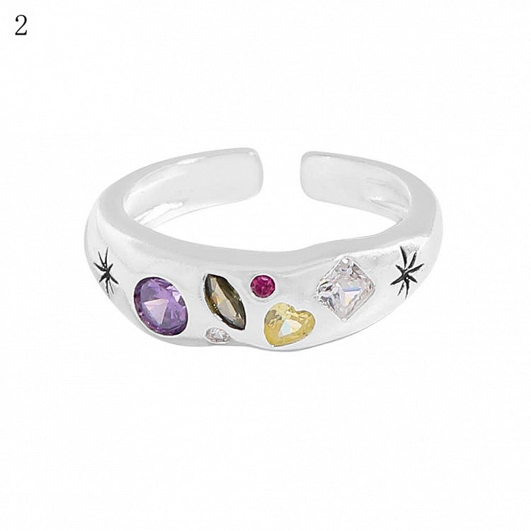 Ring 9 Strass Y2K Bittersüß Verzierte Optionen