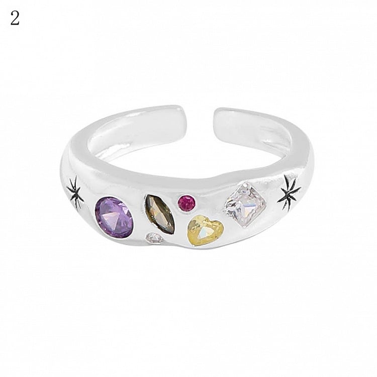 Strass verziert Optionen 9 Y2K Ring Bittersüß