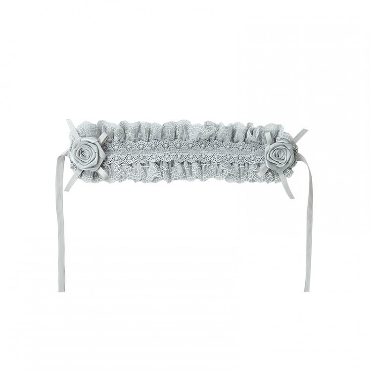 Hairband Roses Silver Gray