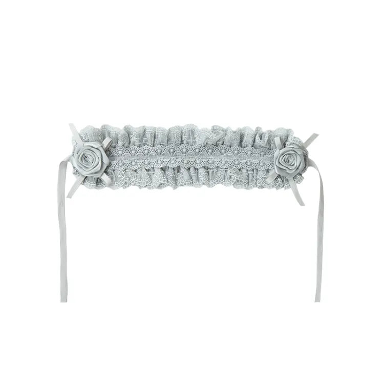 Silver Gray Rose Hairband - With PUJI