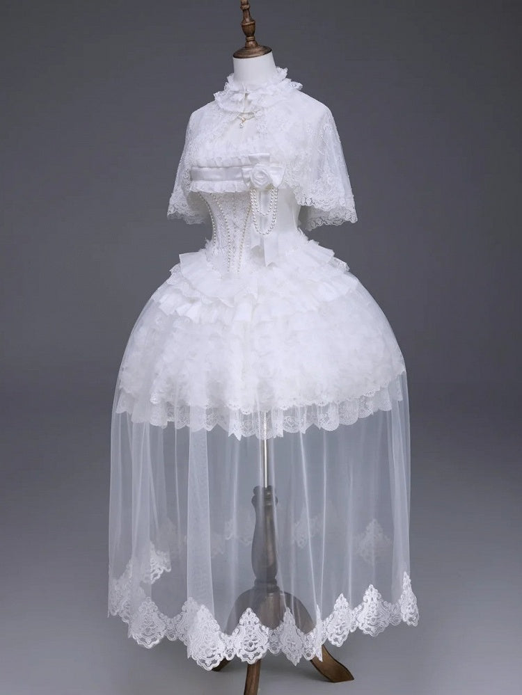Classic White Snow Hime Lolita Dress Set with Accessories - Airfreeing