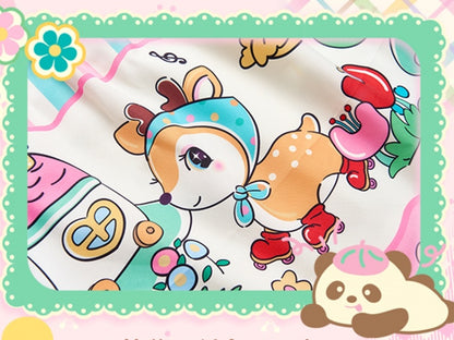 Rock mit Streifenmuster und Animalprint und geraffter Taille