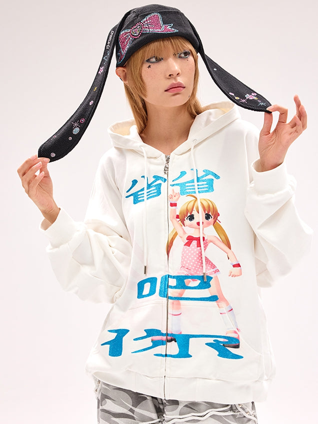 Black Hat Bunny Ear Y2K Design Rhinestone Bow