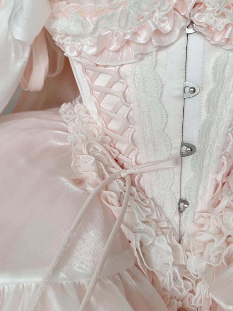 Rosa Korsettgürtel mit Schnürdetails