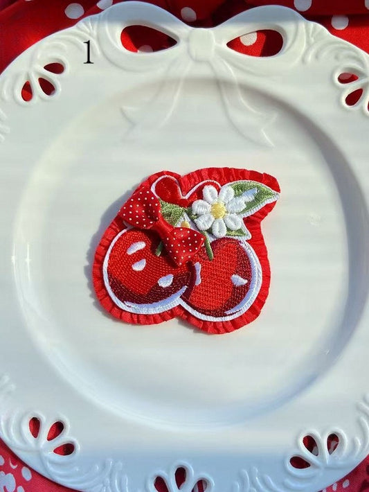 Options 11 Decorated Cherry/Strawberry/Cake Brooch/Hairclip Bowknot