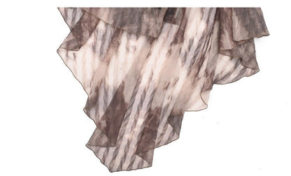 Braunes Steampunk-Overallkleid im Westernstil mit abnehmbarer Schleppe