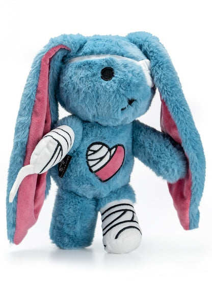 Injured Canvas Bunny with Blue Peacock Guro Plush Kawaii Bag A