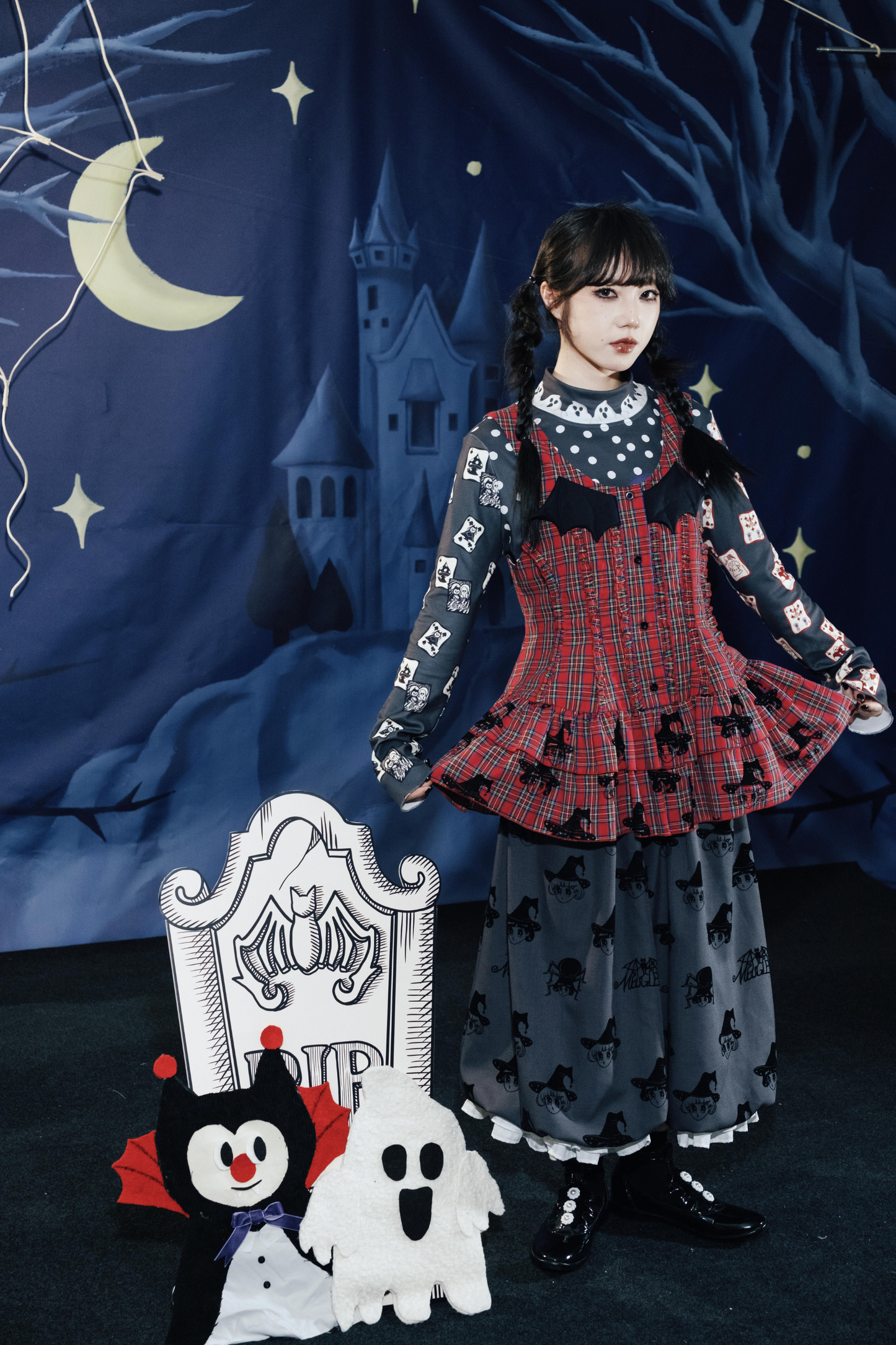 ドラキュラチェックノースリーブトップス