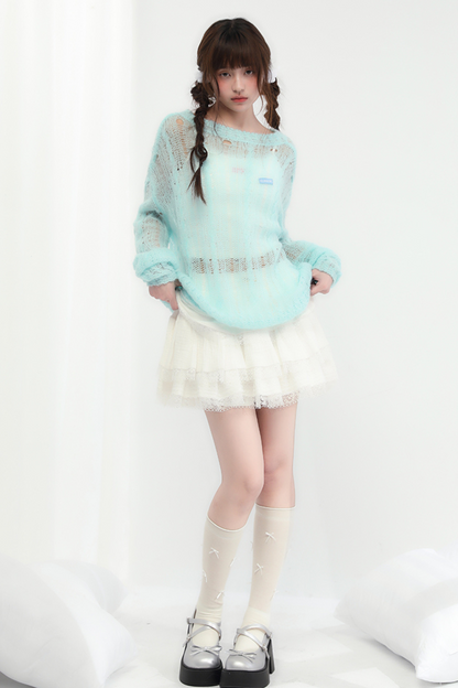 Rock Flare Süße Weiße Spitze