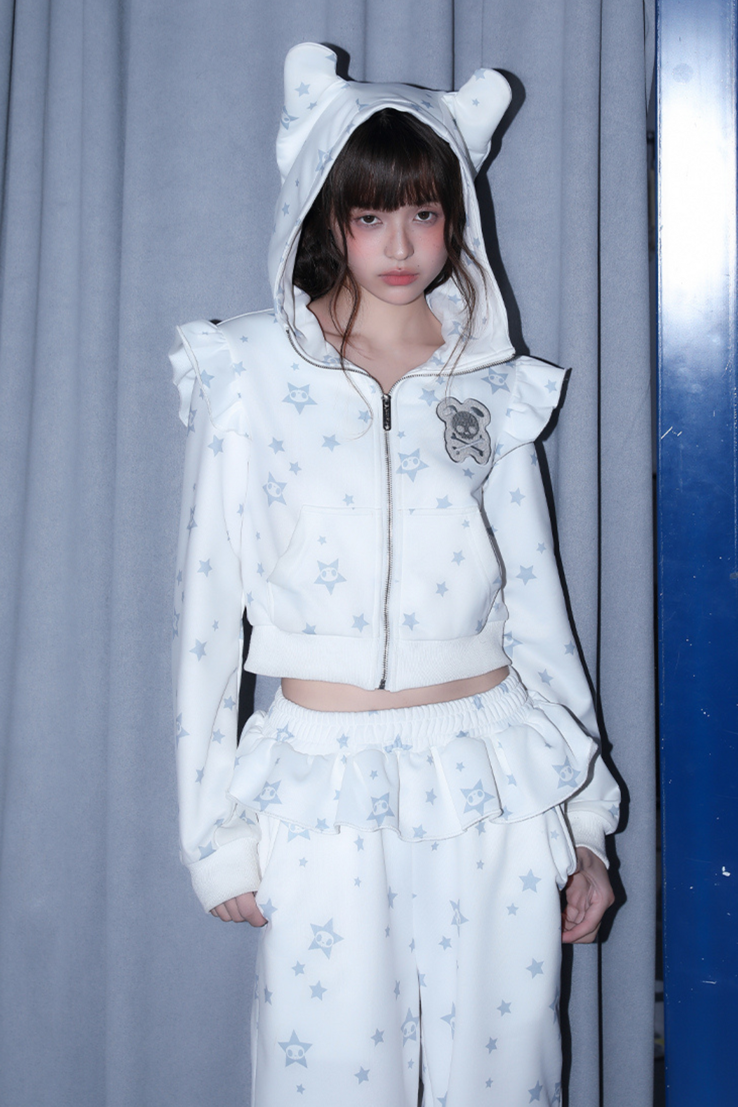 Animal Pants Loose Hoodie Kapuzenohr + Rüsche