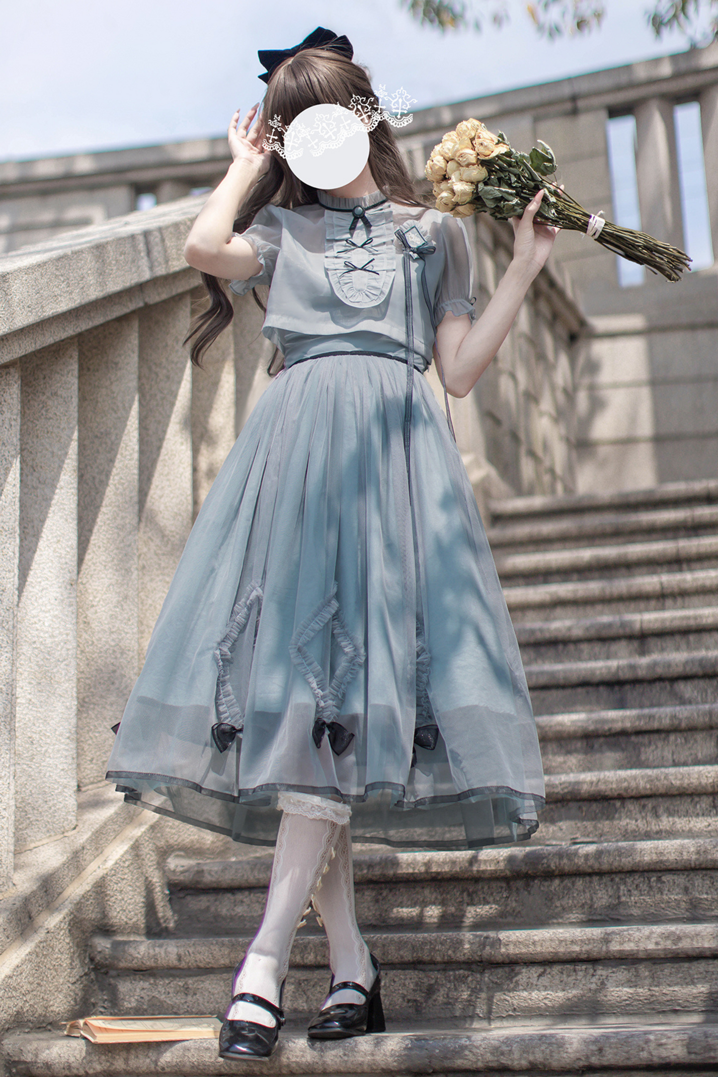 ブローチドレス ノスタルジックリボントップ + 旅するアリスアウター