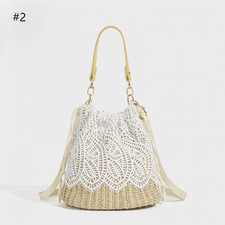2 White Bucket with Options Lace Bag Decorarion Elegant