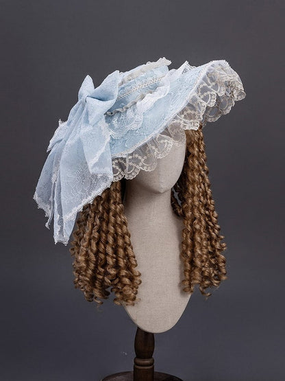 Brim Lace 5 Bow Hat Accent Color Ruffled and – Lolita Options with