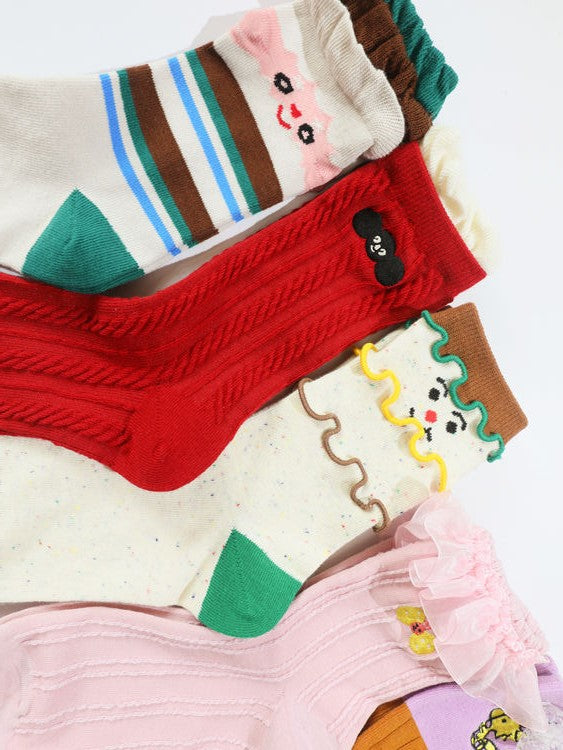 Optionen Cartoon Socken Rüschen Lolita Bündchen Kalb Bunt 9