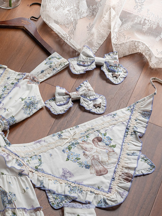 Print Hairclip Bowknot Floral