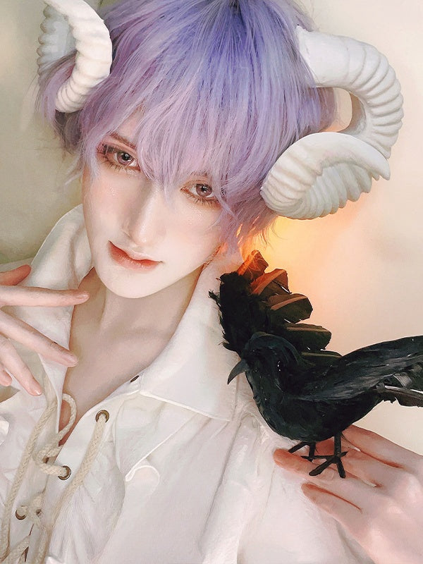 Lila-blaue Ombre 28CM Ouji Kurzhaarperücke